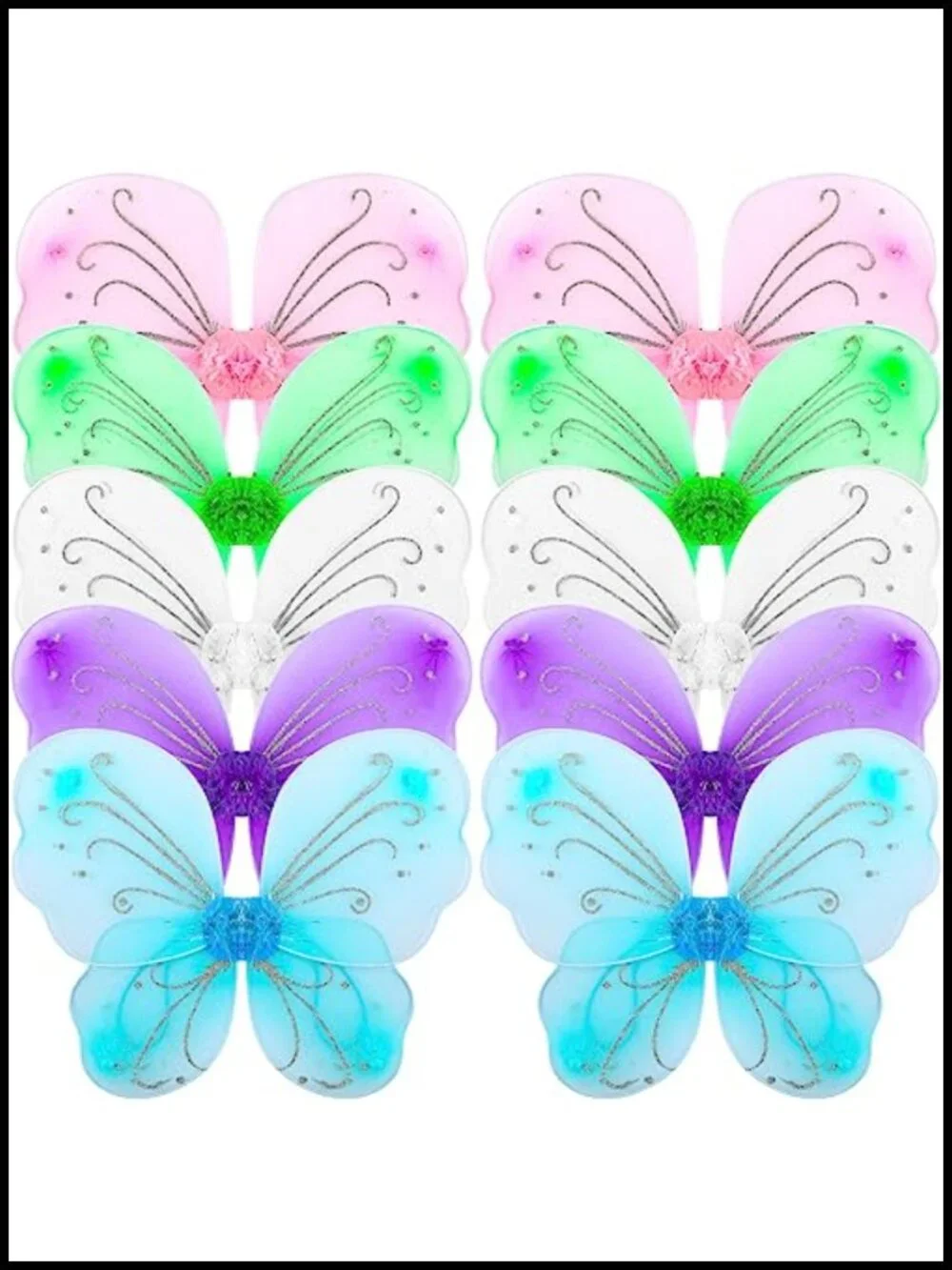 10 Pack Butterfly Wings Costume Fairy Dress Up Party Favors Nylon